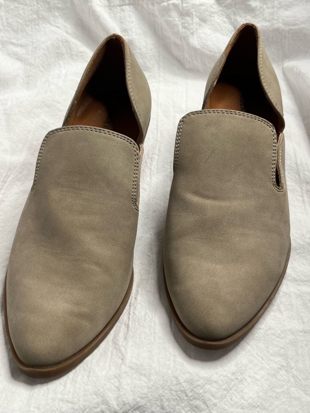 Lucky Brand Mizina Slip-On Shooties Taupe / Beige Block Heel Size 6 - Picture 13 of 13